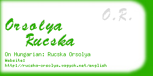 orsolya rucska business card